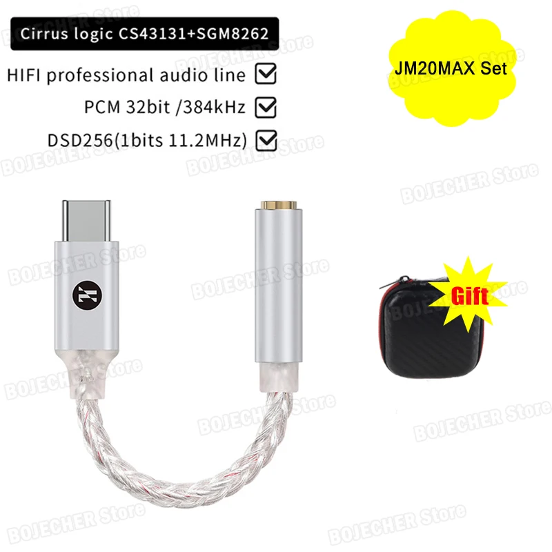 JCALLY JM20/JM20 Max Tragbare Kopfhörer Verstärker CS43131 Chip Audio Decoder Typ-C Zu 3,5mm Digital Audio Adapter für Android