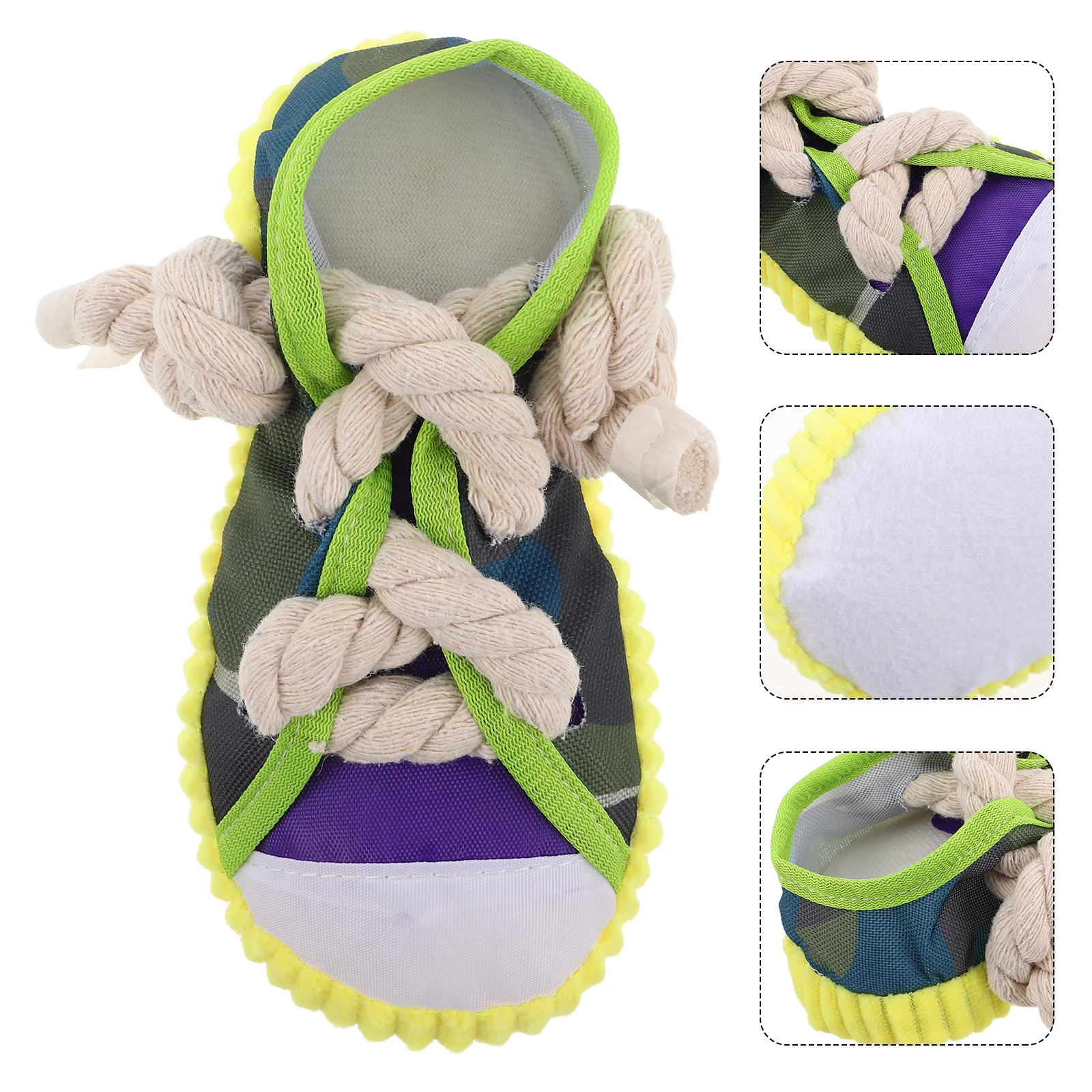 

Slipper Design Squeaky Pet Sound Plaything Durable Cotton Rope Interactive Puppy Teething Indoor Outdoor Dog Shoe Toy