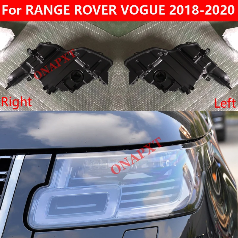 

Front Headlight Cover Black Base For LAND ROVER RANGE ROVER VOGUE 2018-2020 Headlight Back Housing Bottom Protection Shell