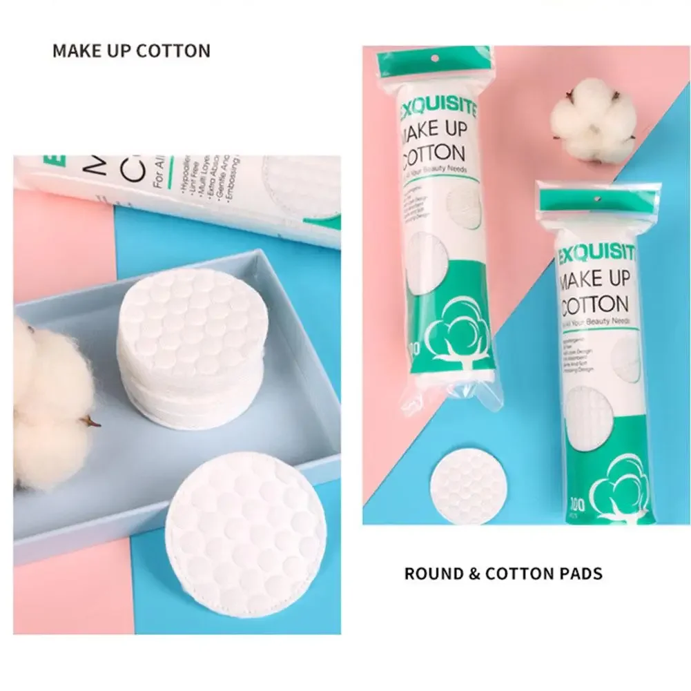 Tampons de coton bouffants pour le visage, accessoires de maquillage, dissolvant de poulet, livres de lingettes pratiques, 100 pièces