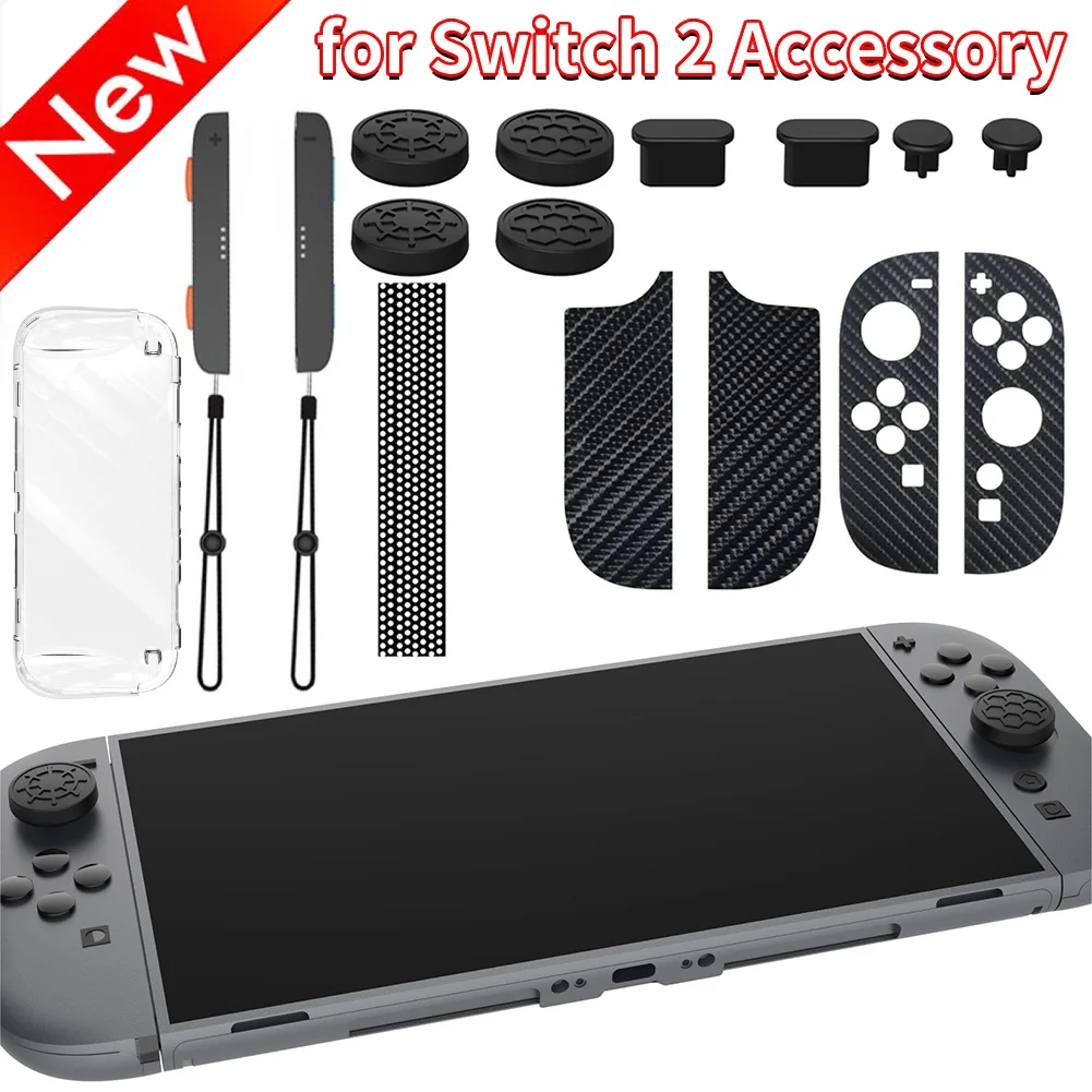 

Пылезащитный комплект для игровой консоли Switch 2, наклейка на кожу, пылевой фильтр, сетчатый защитный комплект, силиконовая ручка для большого пальца, пылезащитная заглушка ﻿