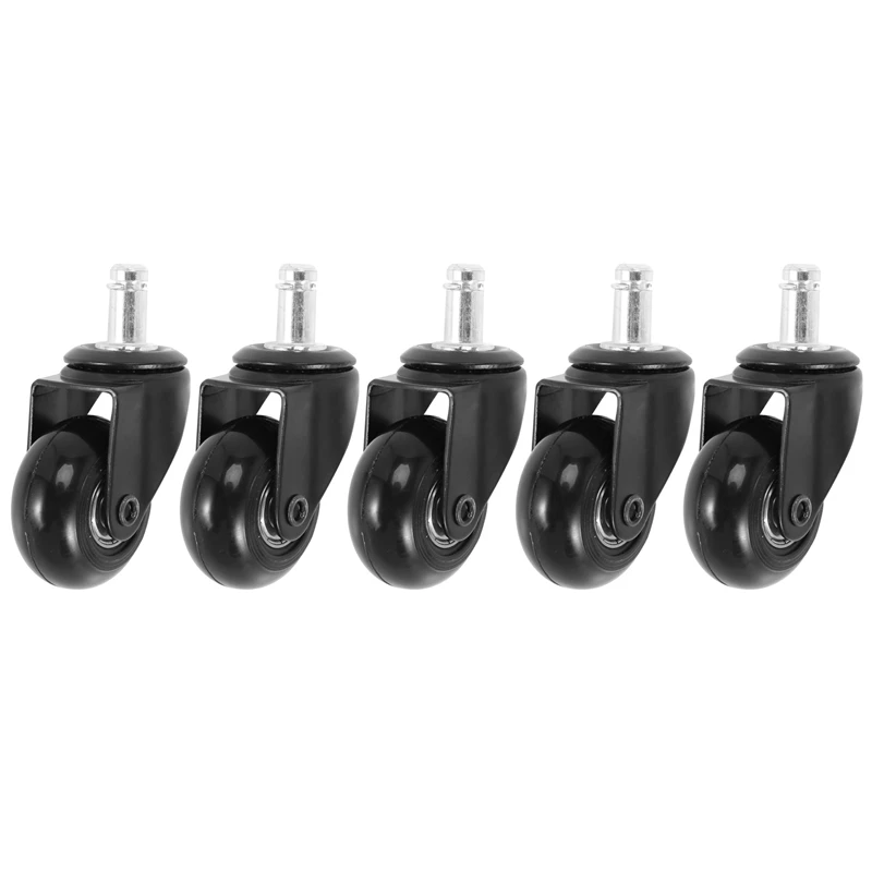 5 Pcs Replacement Chair Caster Wheels 2 Inch, Heavy Duty Wheels With Plug-In Stem 7/16 X 7/8 Inch,Quiet & Smooth Rolling