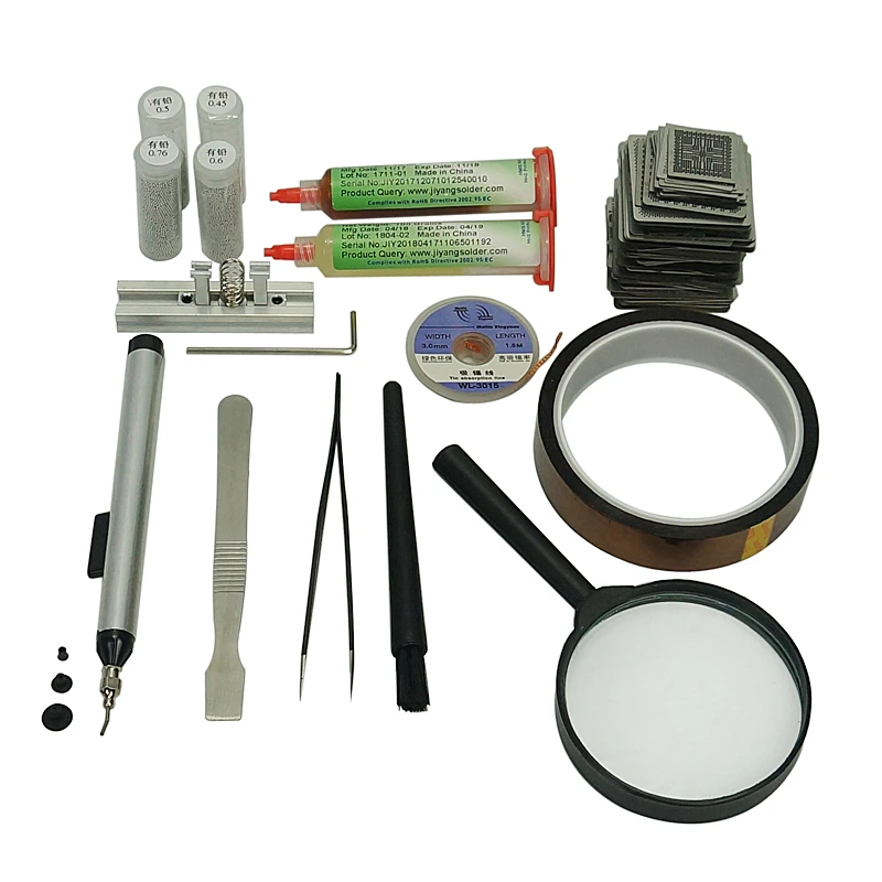 

BGA Reballing Kit 219PCS Stencils Solder Balls Reball Fixture for XBOX PS3 Laptop Dektop Newest Smartphone Laptop Desktop RAM