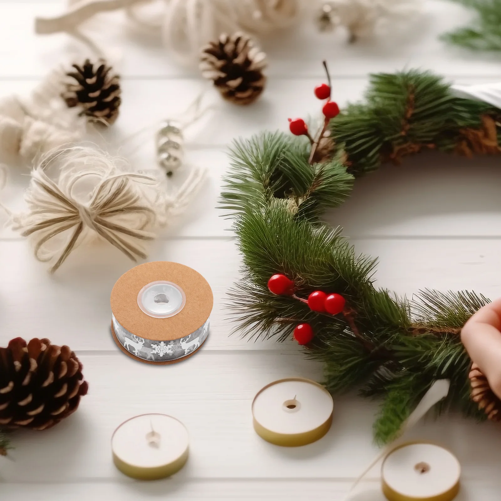 10 متر عيد الميلاد الغزلان نمط شريط بوليستر دائم لينة لتغليف الهدايا ديكور الزفاف الحرفية الخياطة شريط عيد الميلاد الأحمر