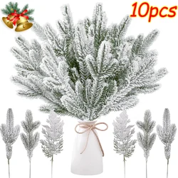 10/1Pcs Artificial Pine Needles Branches Snow Pine for Christmas Xmas Tree Wreath DIY Fake Plants Ornaments Home New Year Gifts