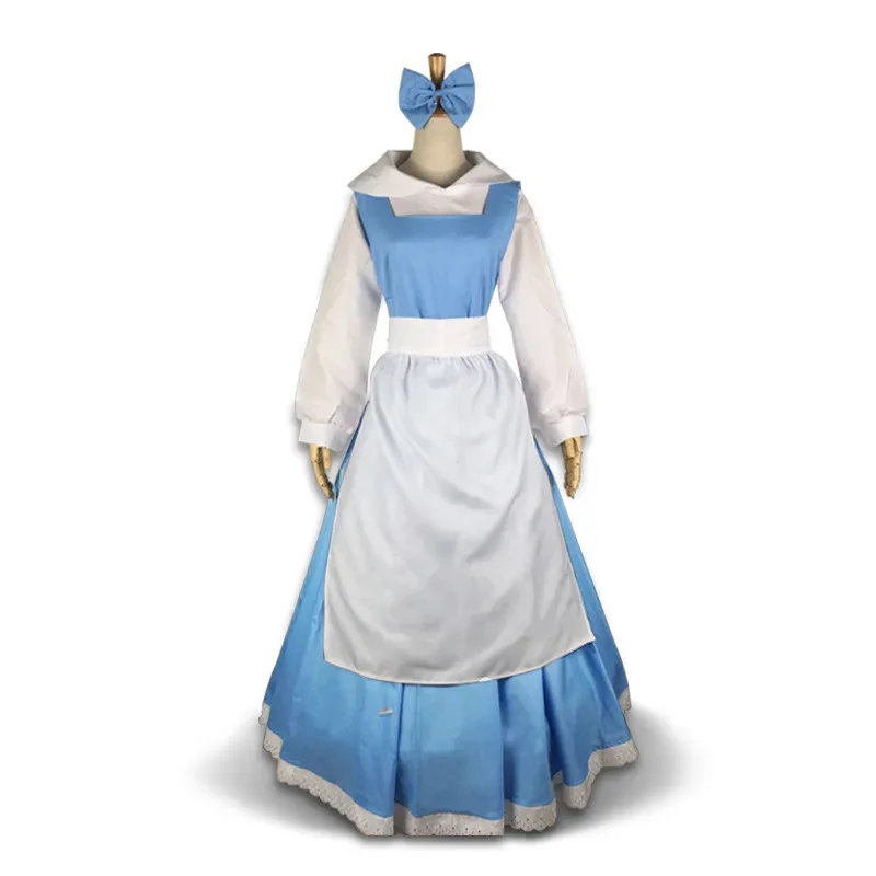 

CyBeauty and The Beast Belle, униформа горничной, платье, карнавальный костюм на Хэллоуин, маскарад, карнавальное платье, праздничные наряды для женщин