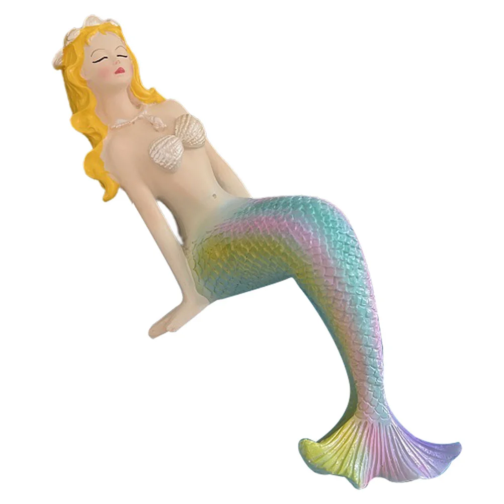 

Underwater Mermaid Ornament Delicate Figurine Car Decor Small Resin Model Aquarium Adornment Home Fish Tank Craft Statue