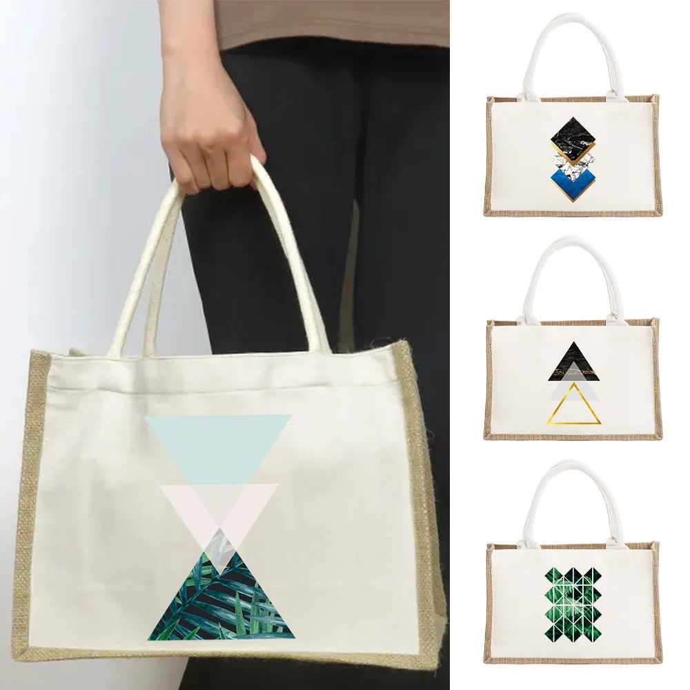 

Shopping Bags Large Capacity Shape Printing Casual Commute Portable Tote Bag Grocery Beach Outdoor Storage Handbag Lightweight