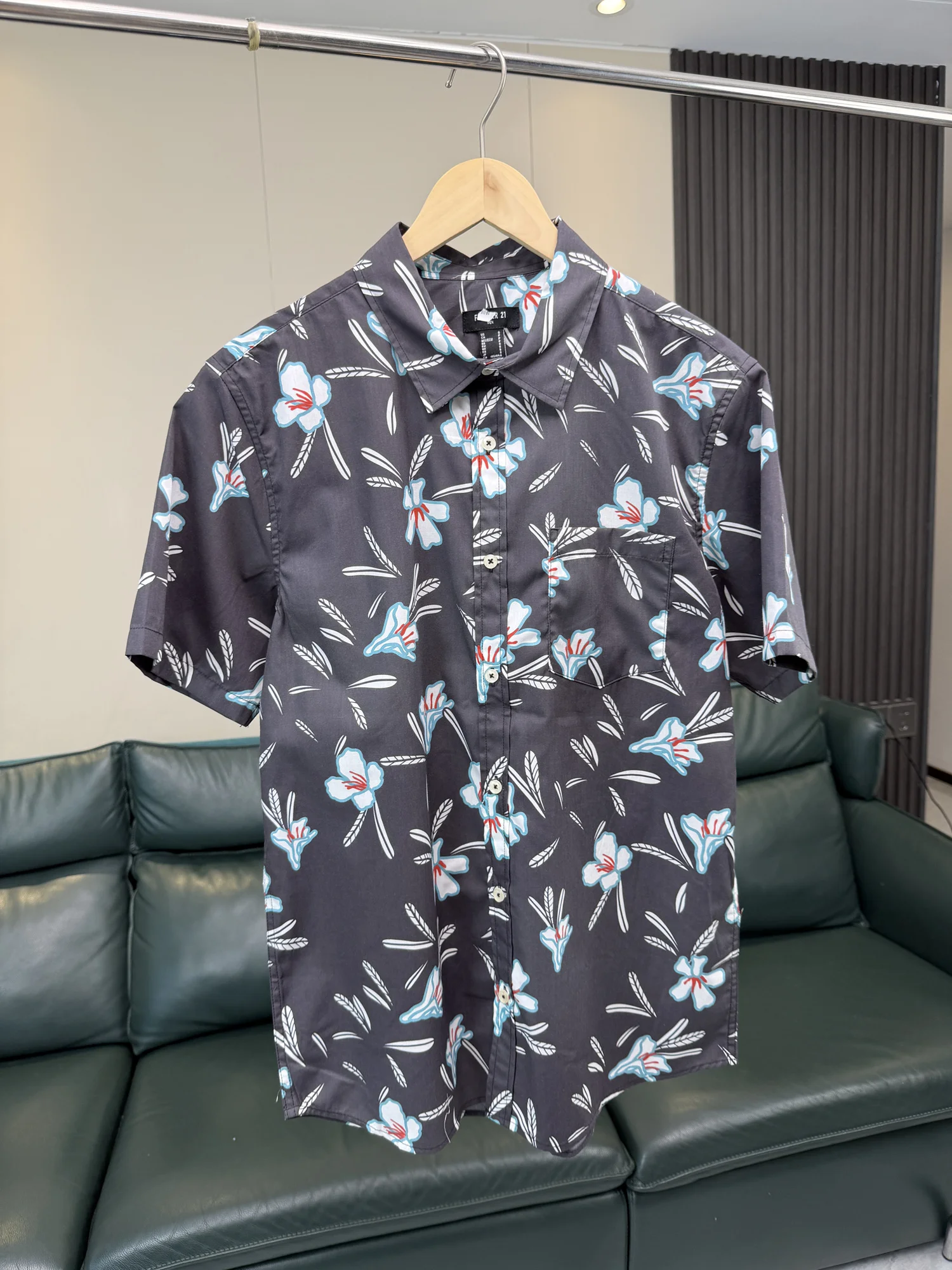 

British High Street Style Retro Print Men's Summer Comfortable Breathable Casual Short Sleeve Shirt Trendy Fashion Urban Yout...
