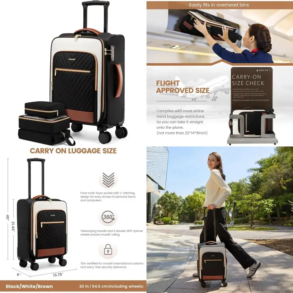 

20-дюймовый женский чемодан ручной клади, одобренный авиакомпанией, мягкий чемодан на колесиках, дорожный компаньон