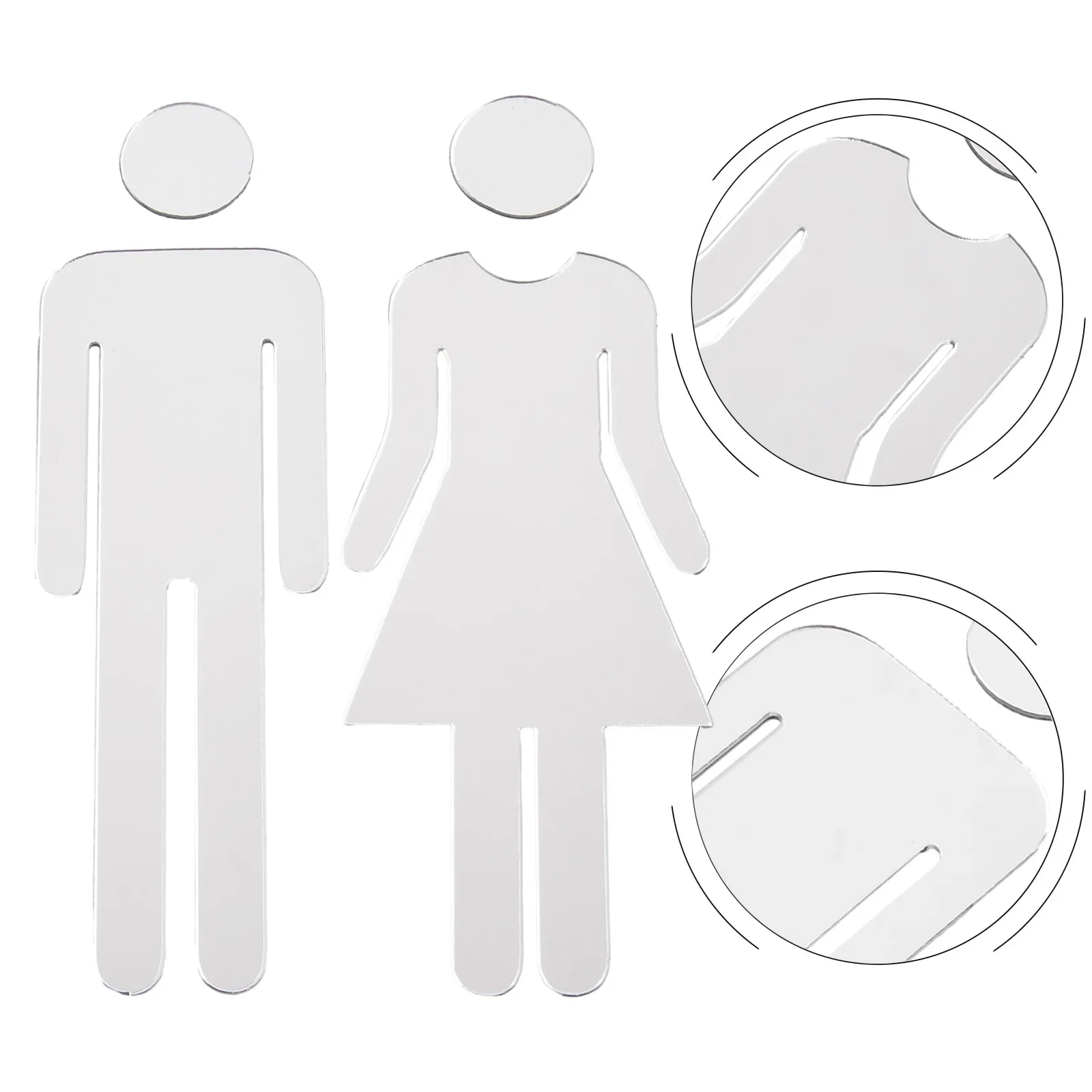 1 Pair DIY Man & Woman Toilet Sticker WC Door Sign Decals Toilet Signs Restroom Washroom Signage Plaque Wall Sticker Decor