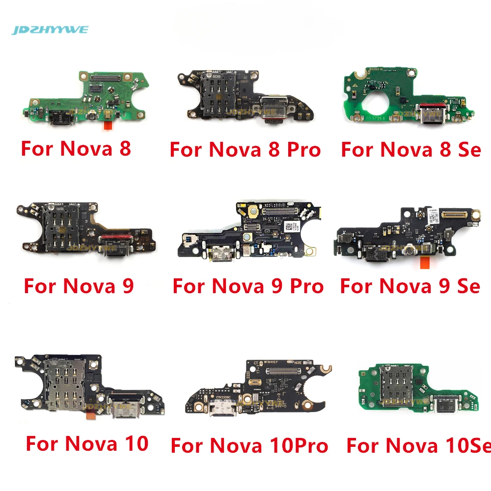 USB Charger Dock Board For Huawei Nova 8 9 10 Pro 8 Se 9S e 10 Se Usb Charging Port Board Connector Flex Cable Parts