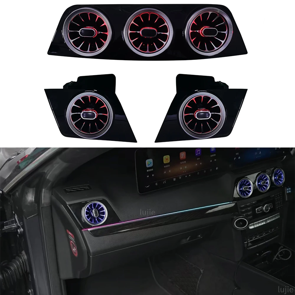 

Для Mercedes Benz W207 E-Class Coupe 64-цветные светодиодные вентиляционные отверстия RGB Control Ambient Light Turbo Air Outlet сопло декоративная лампа