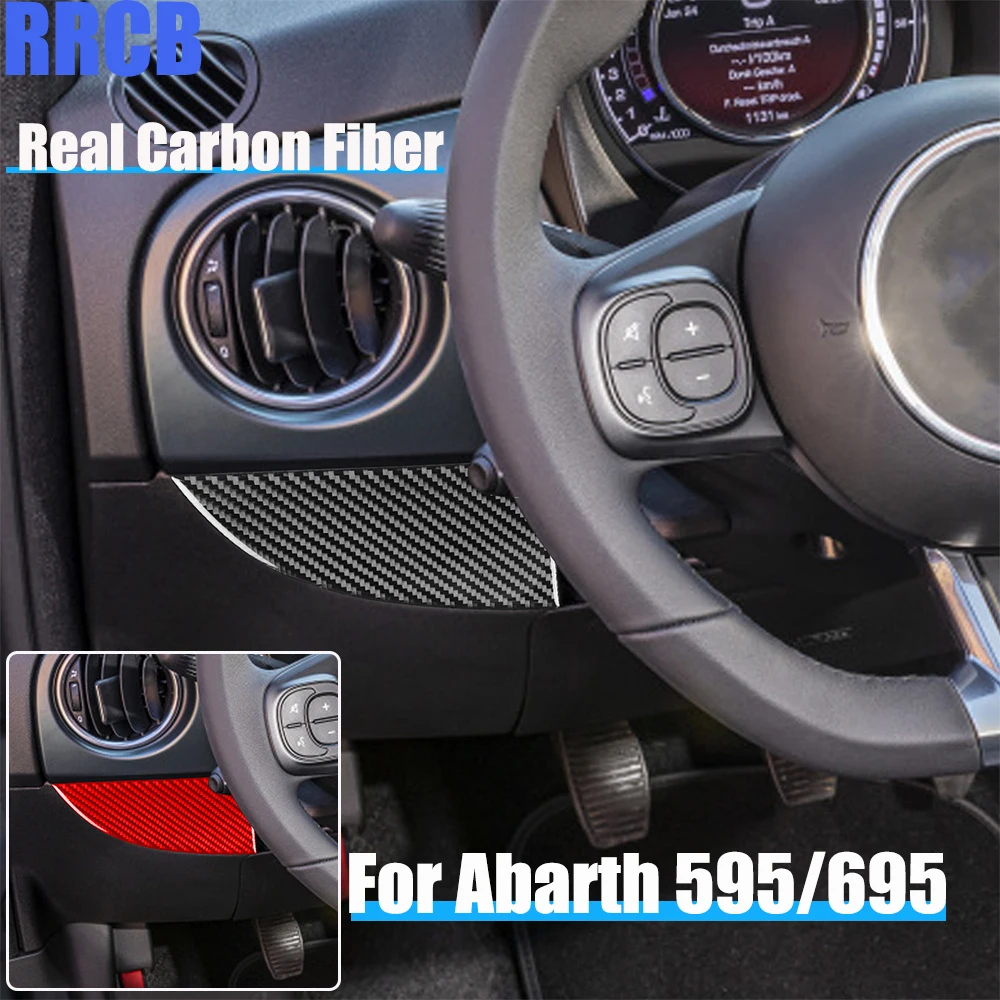 

Автомобильные аксессуары из настоящего углеродного волокна, панель водителя, мягкая наклейка на крышку для Fiat 500 08-23 для Abarth 595 12-23 для Abarth 695 17-23