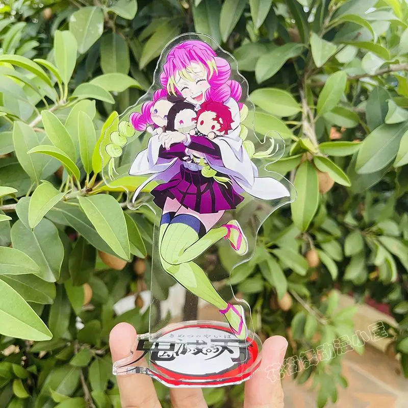 Demon slayer: kimetsu no yaiba agatsuma zenitsu hashibira inosuke figura de suporte acrílico dupla face ornamento periférico de anime