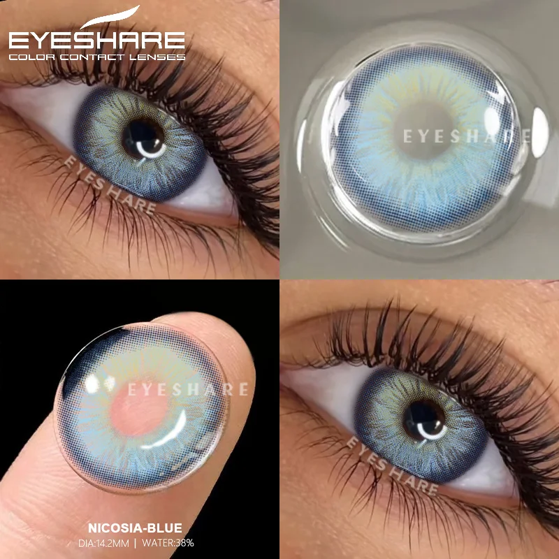 EYESHARE 1 Paar natürliche Farbkontaktlinsen für Augen, modische blaue Linsen, graue Pupillen, braune Linsen, jährliche kosmetische grüne Kontakte