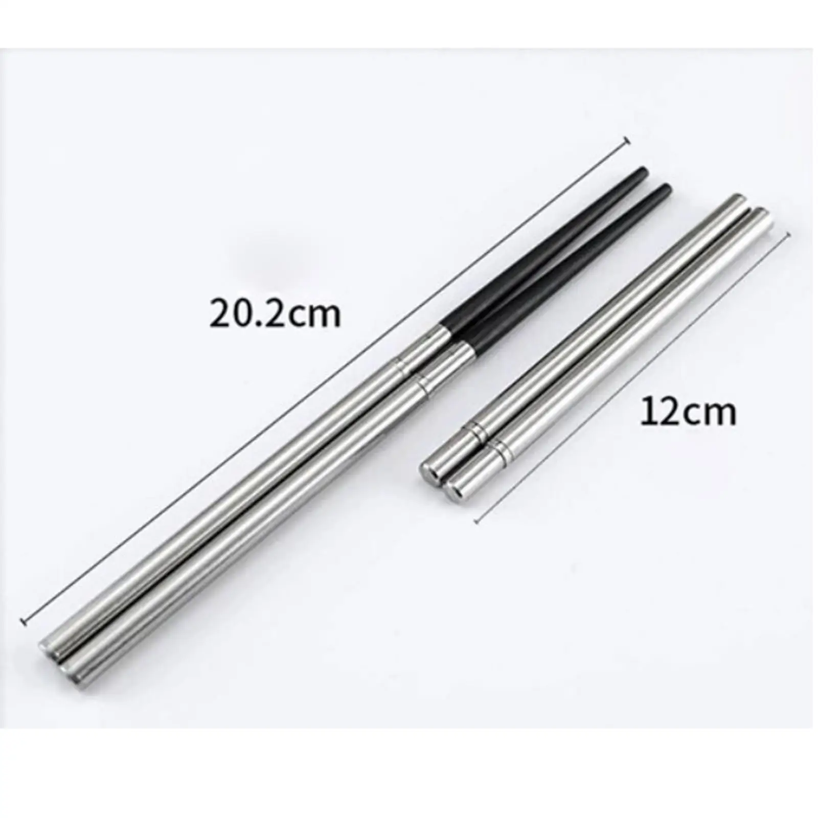 Foldable Chopsticks Reusable Stainless Steel Wooden Camping Cutlery Portable Outdoor Tableware for Picnic Hiking Backpacking view 4