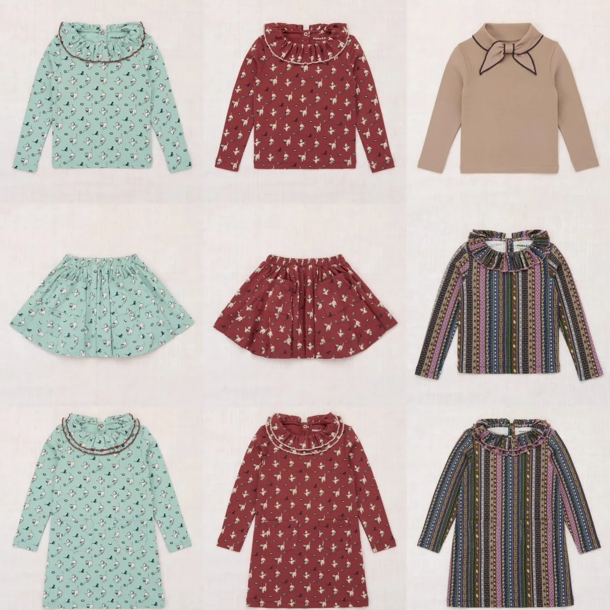 

2025 Winter MP Kids Girls Clothes Flower Lace Long Sleeve T Shirts and Pants Skirts Girls Dresses