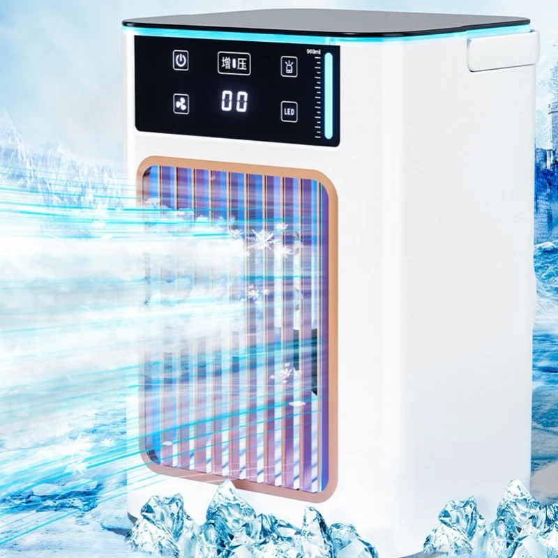 Portable Air Conditioner Fan 3 Speeds Cooling Fan with 900ML Humidifier Water Tank Multifunctional