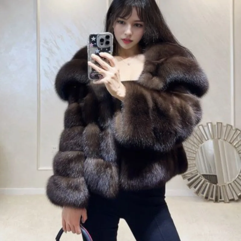 

Короткие куртки из лисьего меха 2025 года, однотонные дизайнерские теплые утолщенные мягкие пушистые меховые женские высококачественные верхняя одежда, роскошные куртки, пальто, топы