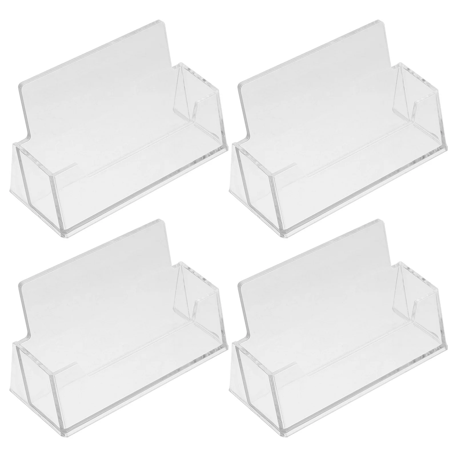 

4 Pcs Acrylic Business Card Holder Trading Stand Desktop Office Organiser Clear Cards Pocket