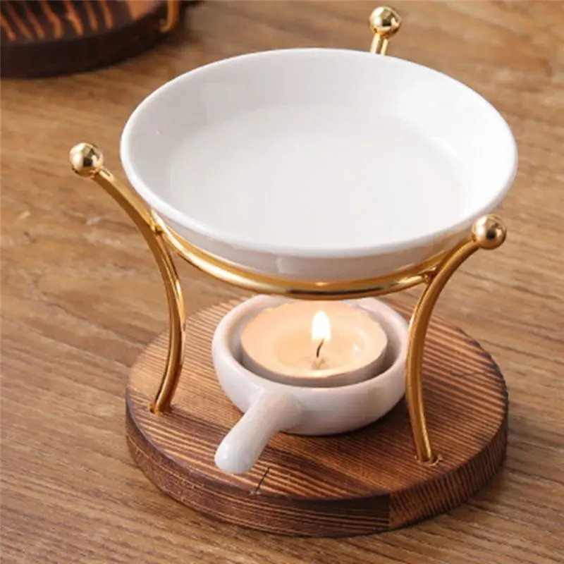 J1UL1N Lamp Stove Essential Oil Burner Ceramics Diffuser Iron Decoration Furnace Holder Office Wax Melt Fireplace Easy To Use - view 2