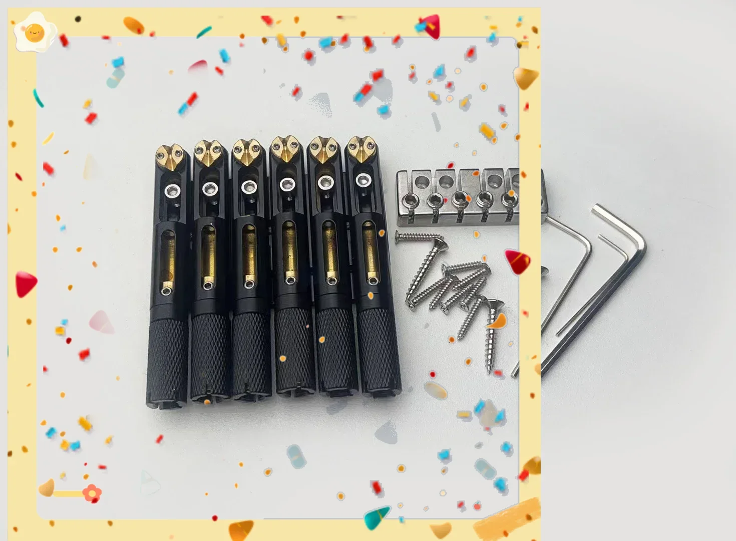 1Set Headless Guitar Bridge 6 String Saddle Headless Guitar Bridge for Headless Guitar Accessories Black
