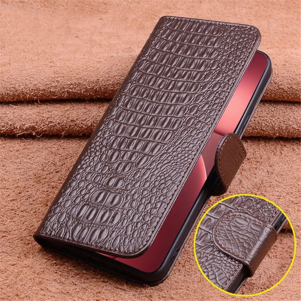 

Чехол-книжка премиум-класса из натуральной яловой кожи крокодила для OPPO Find X9 Pro X9, чехол со слотом для карт