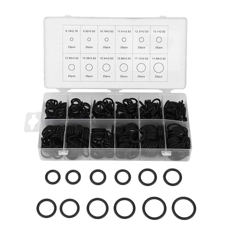 

300PCS O-Ring NBR Washer Kit For Plumbers Garages Pumps O-Ring Classification Kit