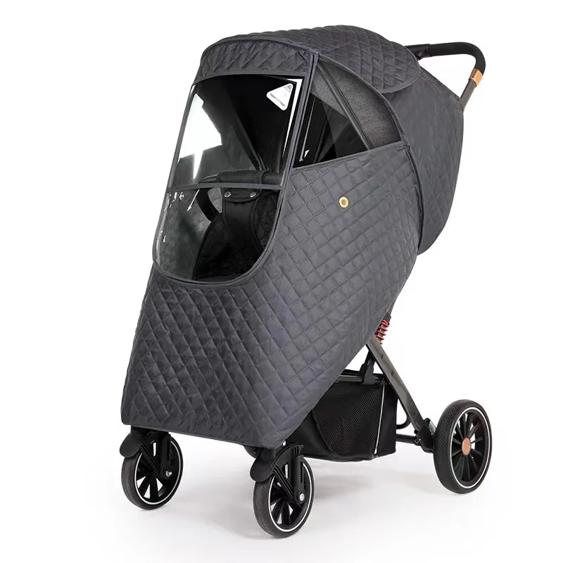 Baby stroller rain cover slip doll artifact windproof cover cotton warm cover anti-foaming raincoat