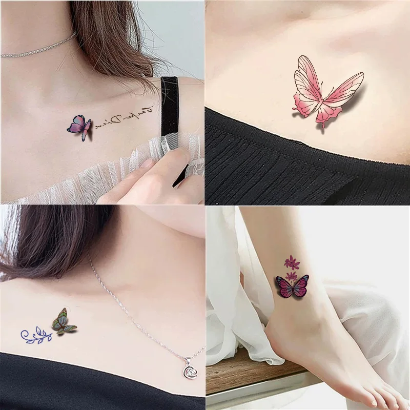 New 30PCS Butterfly Tattoo Stickers for Children Waterproof Tattoos for Kids Temporary Fake Tattoo Women's Tattoo Tips ZS314