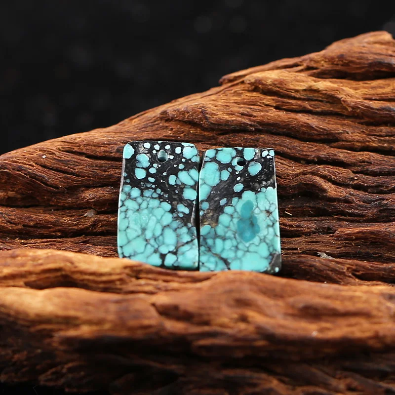 B&F Nugget Turquoise Earring Beads, Handmade Natural stones beads, Polished Stones for jewelry Making Supplies
