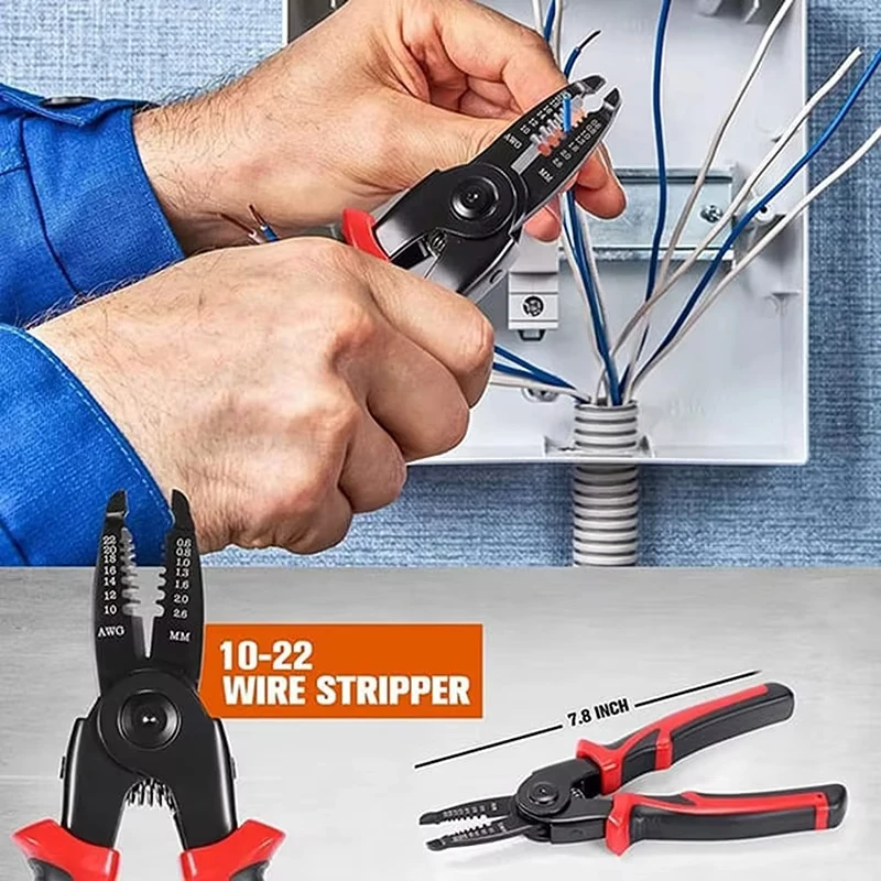 多機能5in1プライヤーセット、ワイヤーカッター、斜めニードルノーズプライヤー、ハンドリペアツールキット、ユニバーサル電気技師用プライヤー