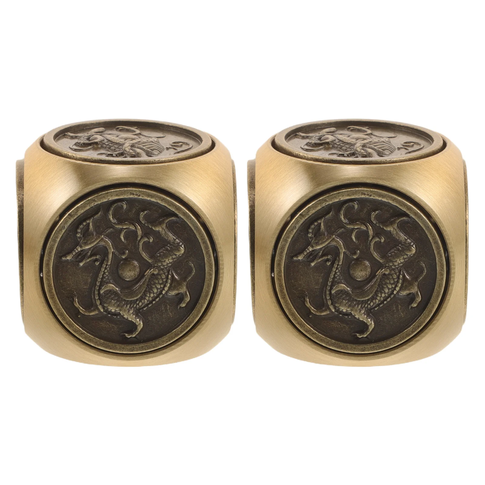 

2Pcs Brass Handball Unique Metal Retro Spinner Office Desk Gadget Hand Fitness Role Play