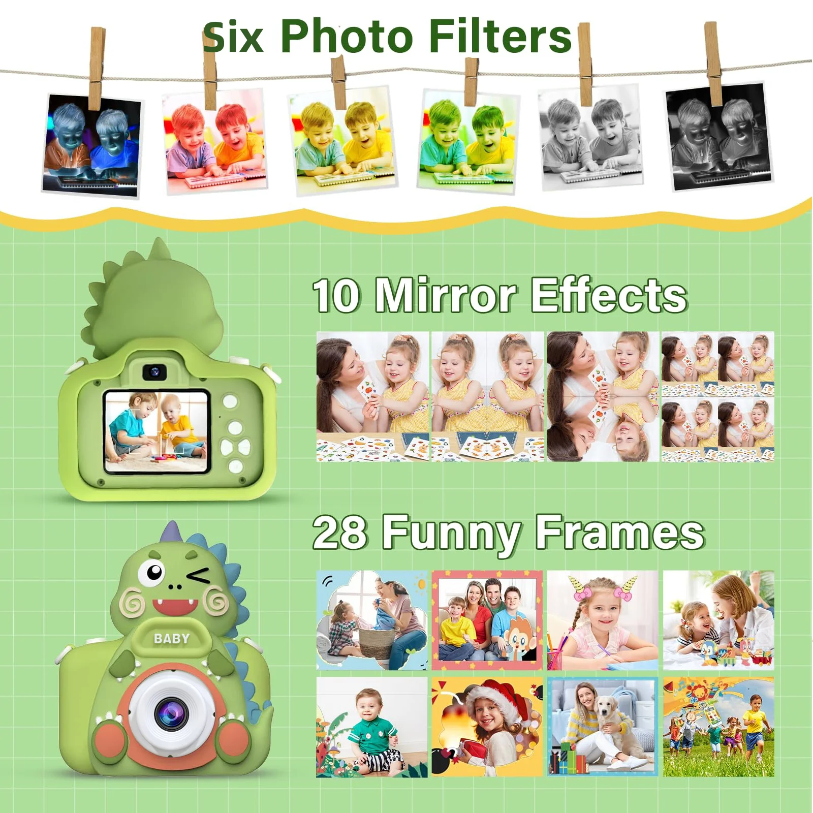 Interaktives Kamera-Spielzeug für Festivals und Partys – Geeignet für Jungen und Mädchen im Alter von 3–10 Jahren, ausgestattet mit einer Objektivabdeckung zum Schutz der Linse.