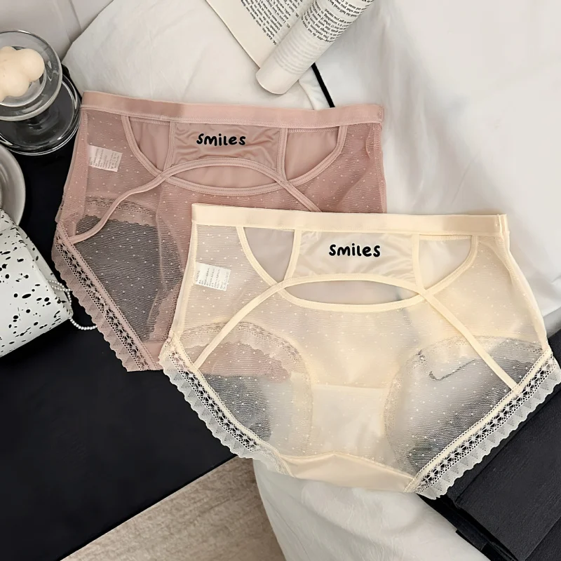 

Luxury Satin Panties For Women Hollow-Out Sexy Beautiful Butt Silk Gusset Mid-Waist Seamless Hip-Hugging Briefs For Women