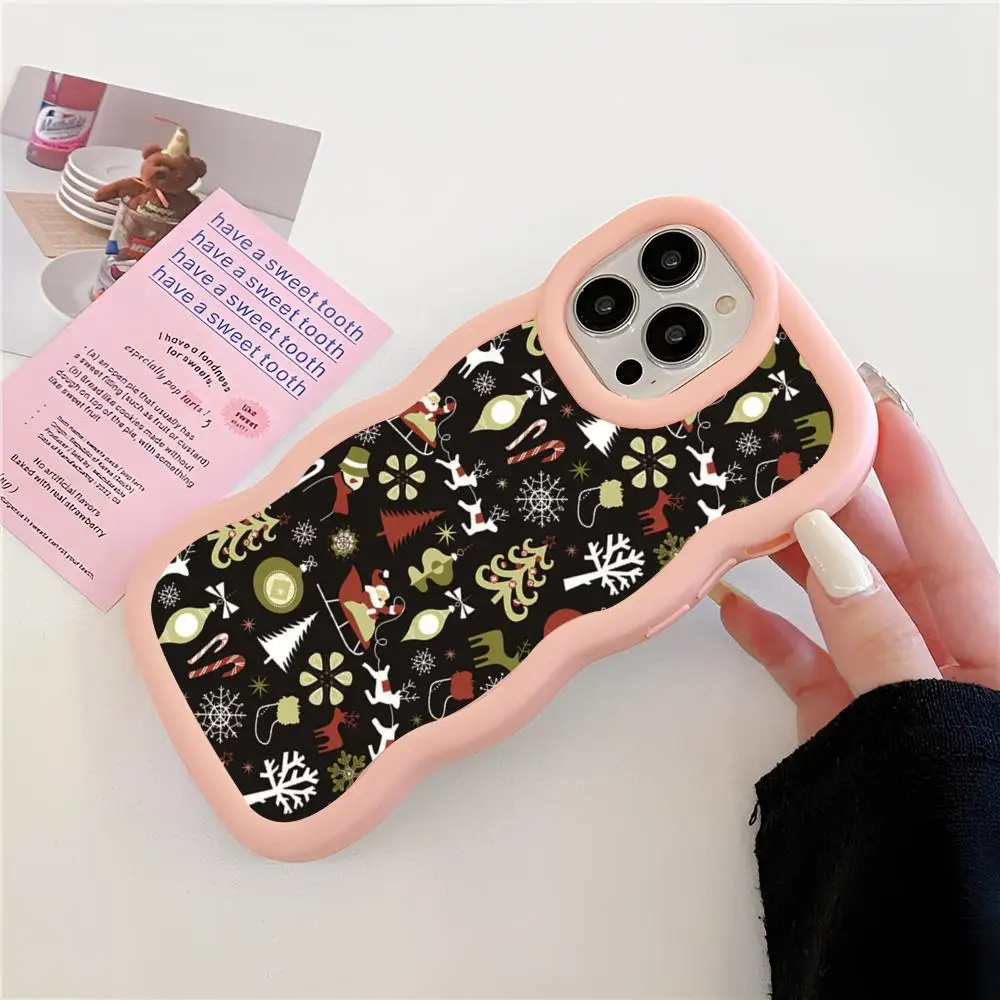 Coque de téléphone New Wave Corners Macaron pour iPhone, cadeaux de Noël, rose, jolies filles, 16, 15, 14, 13, 12, 11, X, Vivo, Samsung, Oppo