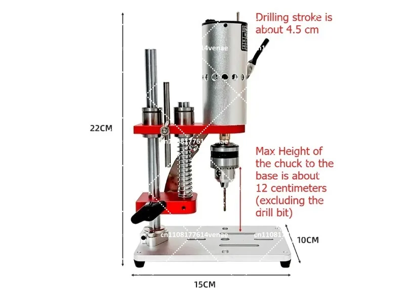 Micro Precision Electric Drill, Variable Speed DC, Metal Jade Polishing Drilling, 775 Motor B10 Chuck, Wood DIY Tools
