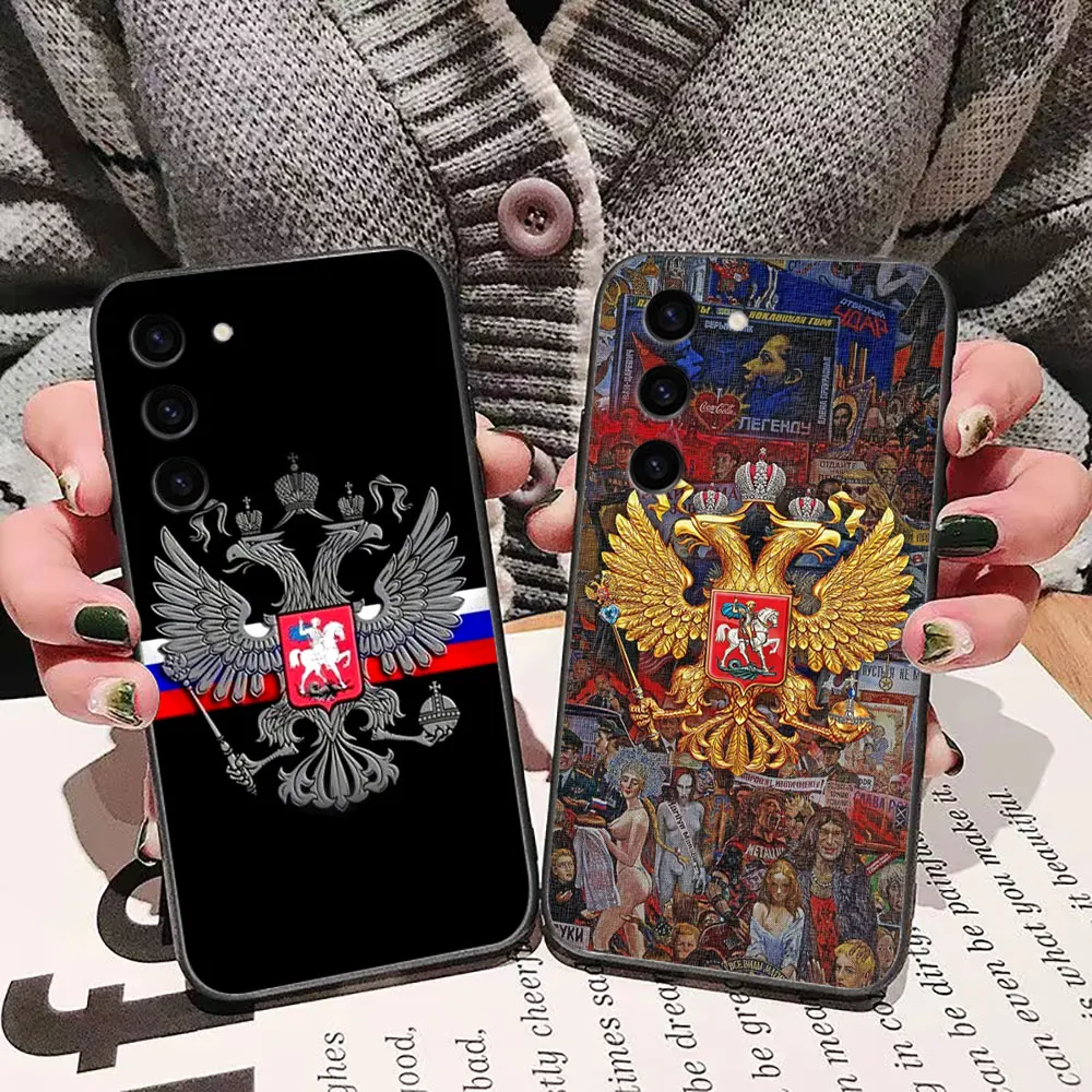 Flag logo of the Russian double headed eagle Phone Case For Samsung S9 S10 S25 S20 S11 S21 S22 S23 S24 S30 FE PLUS ULTRA 5G Case