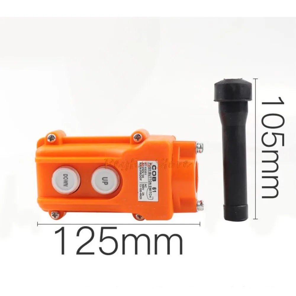 1Pc Rainproof For Truck Hoist Crane Pendant Control Station Push Button Switch UP-Down COB-61 AC250V 5A