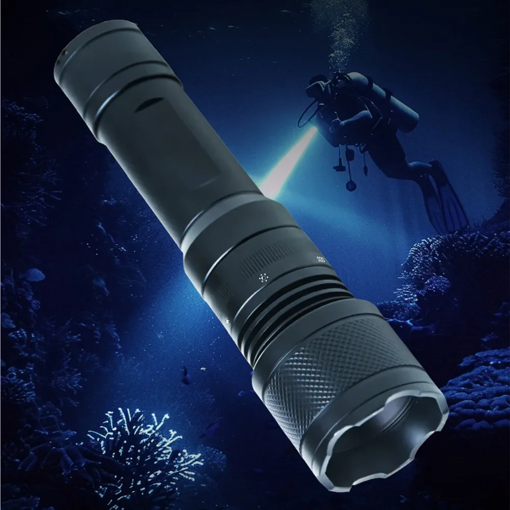 

Scuba Diving Super Bright Dive Flashlight IP68 Waterproof Torch Submarine Flashlight Underwater Flashlight for Diving