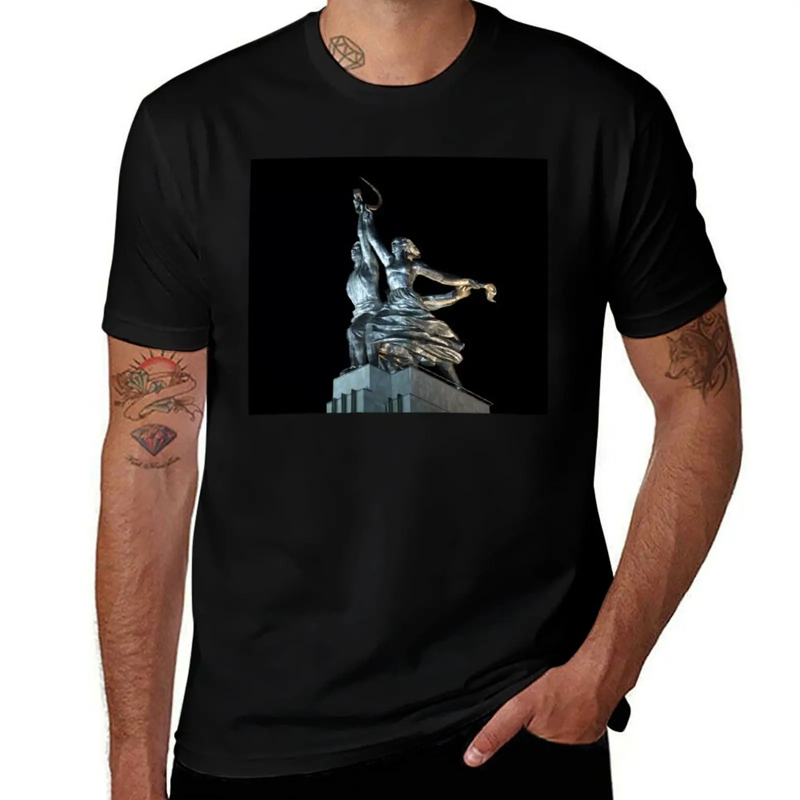 Hammer and Sickle T-Shirt Casual All Match Tee Shirt for Men T-Shirt