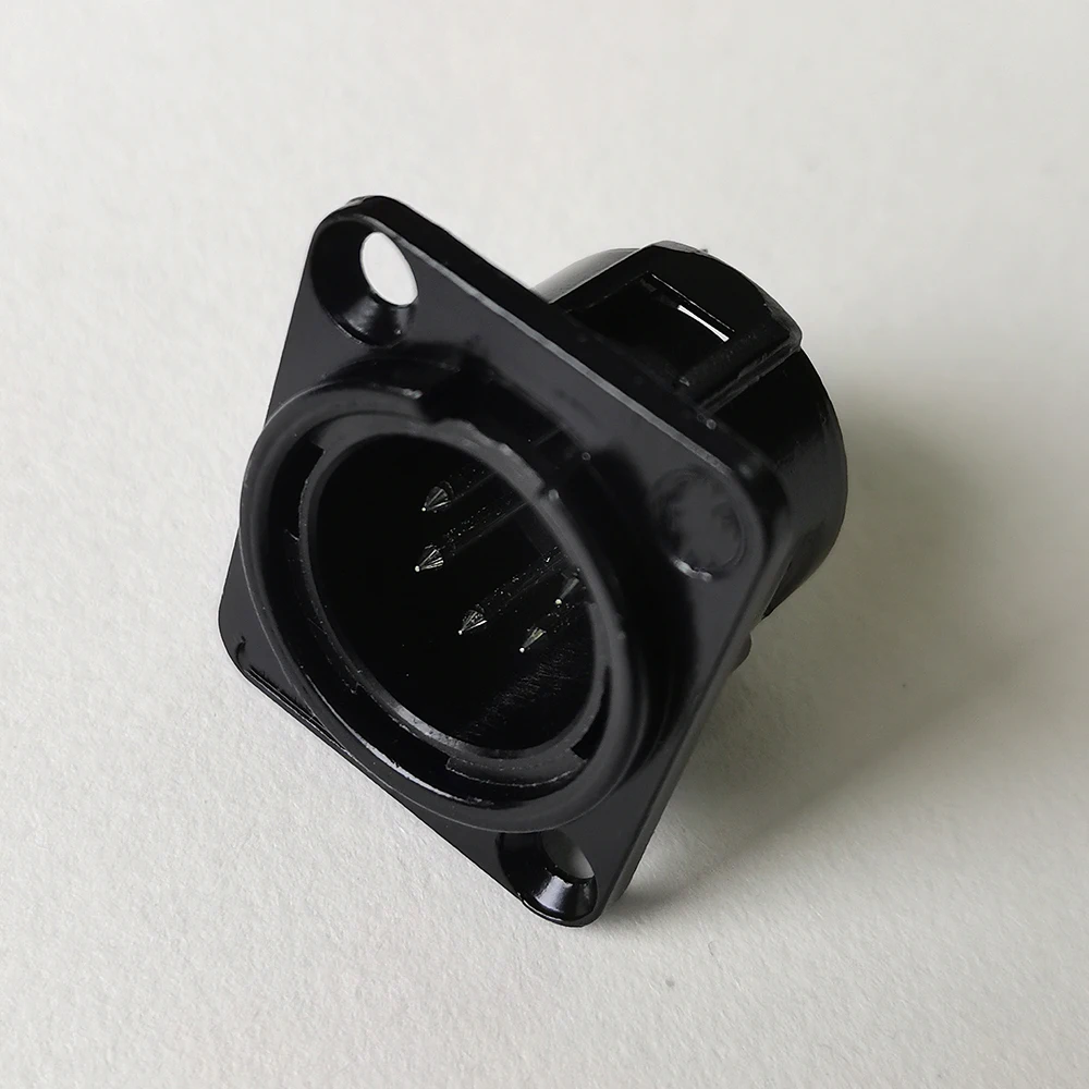 XLR 3-Pin 4-Pin 5-Pin Stecker Buchse Panelanschluss Audio-Mikrofon-Verbinder Schwarz Silber Vergoldet Kupferkontakt XLR Metallsockel – Detail 16