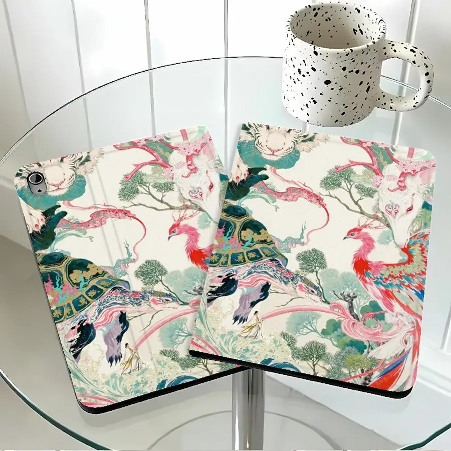 with Pencil Slot Case for Apple iPad Pro11 13 10th 7/8/9th Air 11 13 M4 M3 M2 A16 2026 Air 4/5/6th Mountain White Tiger