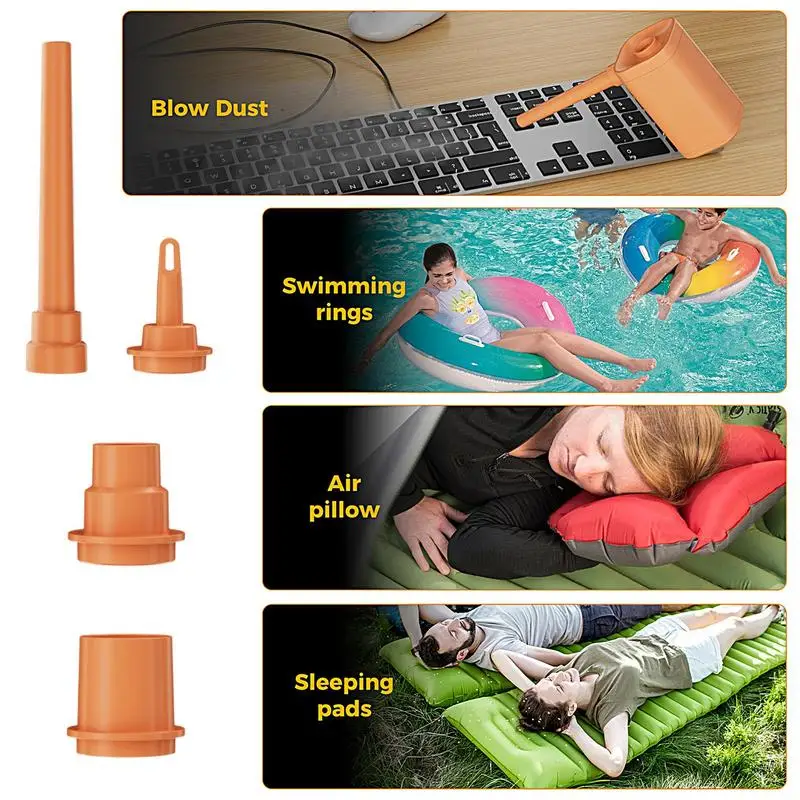 Portable Air Pump Outdoor Inflator With Camping Light Lightweight Design Air Compressor For Air Mattresses Vacuum Storage Bag