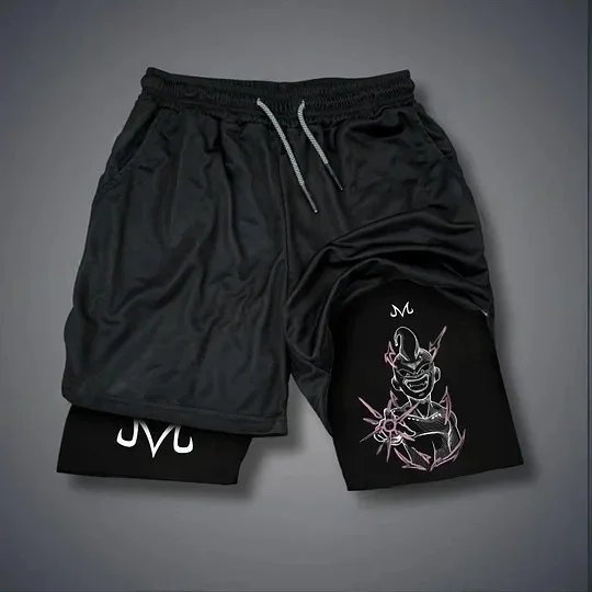 Officiële Dragon Ball Z-shorts uit 2025 - Goku dubbellaagse ademende sportshorts voor heren, Y2K-stijl losse pasvorm en zweetabsorberend