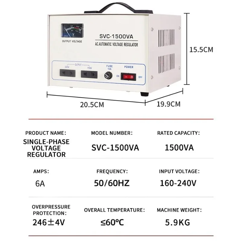 220V Single Phase 80V-260V AC Relay Type Automatic Servo Voltage Regulator 10KVA 15KVA 20KVA 30KVA Voltage Stabilizer