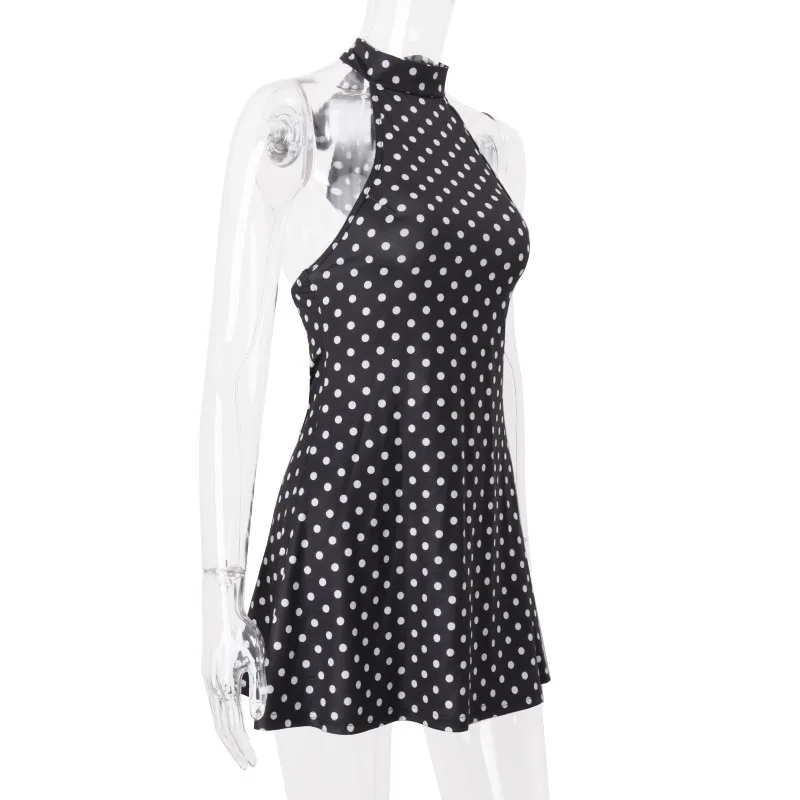 Wave Point Kleid Sommer Neue Damenmode Neckholder-Minirock Pure Desire Off-Shoulder Spicy Girl Kurzer Rock Partykleid – Detail 16