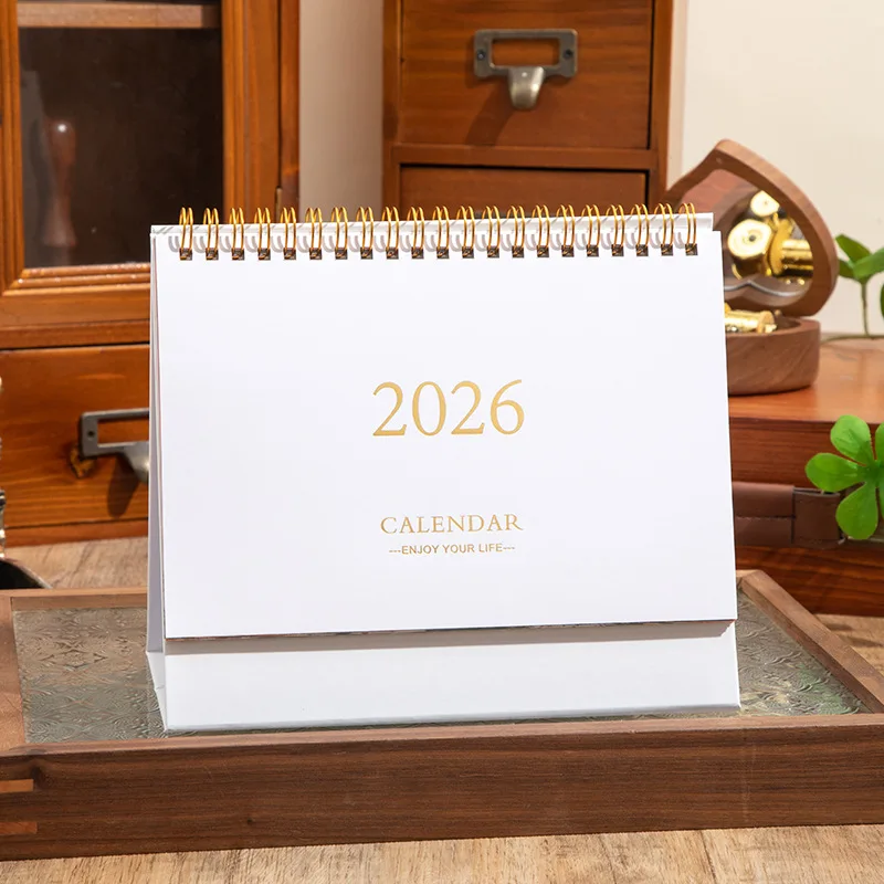 2026 أجندة مكتبية صغيرة بسيطة الإبداعية سطح المكتب الحلي التقويم خطة لكمة بطاقة التقويم المفكرة التقويم هدية للذكرى السنوية #3