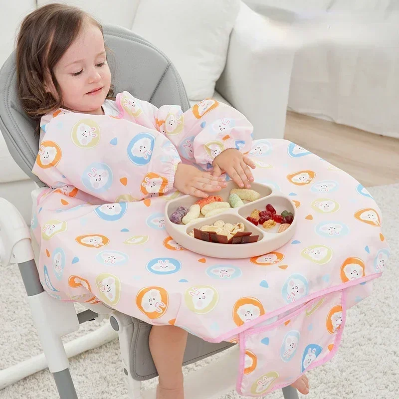 Baby Bibs Baby Coverall Dining Chair One-piece Waterproof Anti-dirty Bib Baby Eating Fedding Bib Apron Kids Feeding Burp Cloth